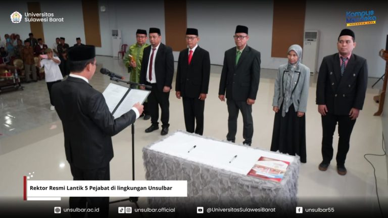 Dr. dr. Agung Saprasetya Dwi Laksana Dilantik sebagai Dekan Fakultas Kedokteran Unsulbar